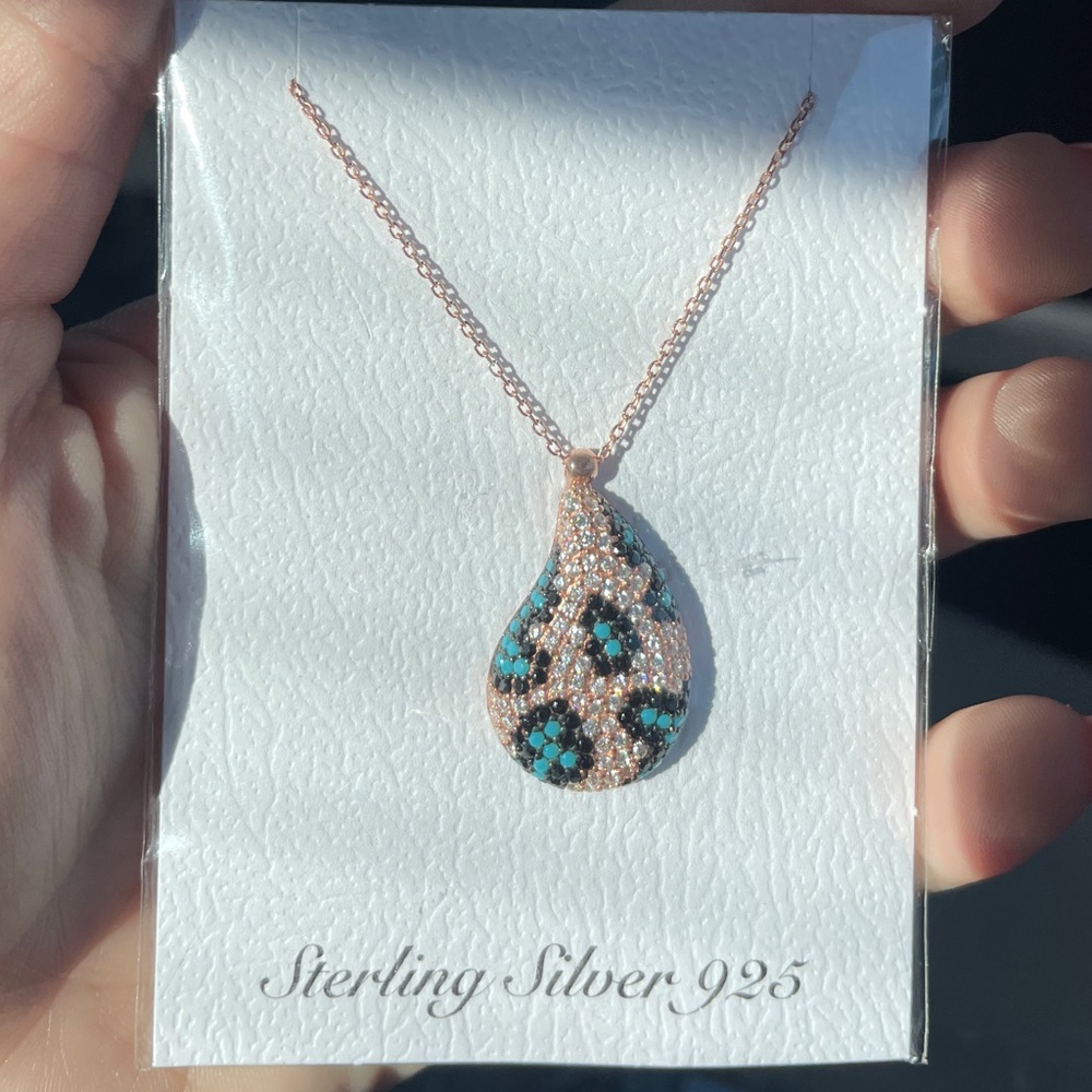 Sterling Silver Cheetah Print Necklace